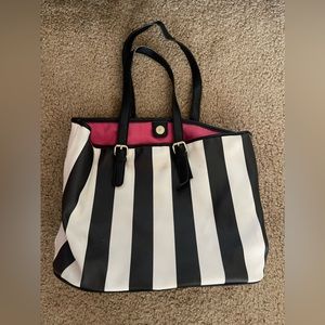 JoAnn Fabric-Black and White striped Tote handbag